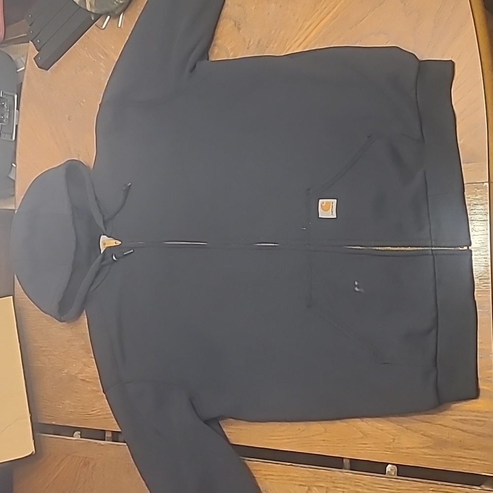 Carhartt Heavyweight Work Hoodie Full Zip Front Mens XL Black